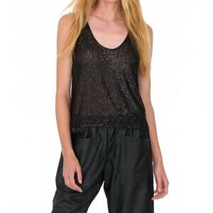 NEW SECULAR sequin tank top in black
